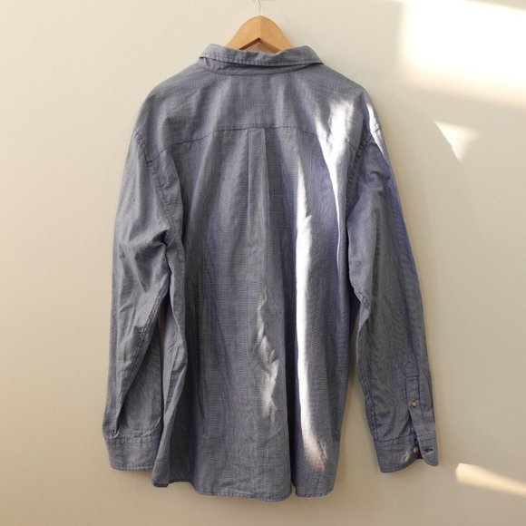 Chaps Shirt Men Size 2XL Cotton Casual Button Down Long Sleeve Pocket Twill Blue - Picture 7 of 9